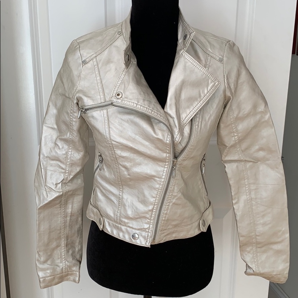 Silver Bernardo faux leather jacket